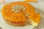Käsekuchen mit Mandarinen und Streusel, Anschnittbild