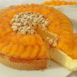 Käsekuchen mit Mandarinen und Streusel, Anschnittbild