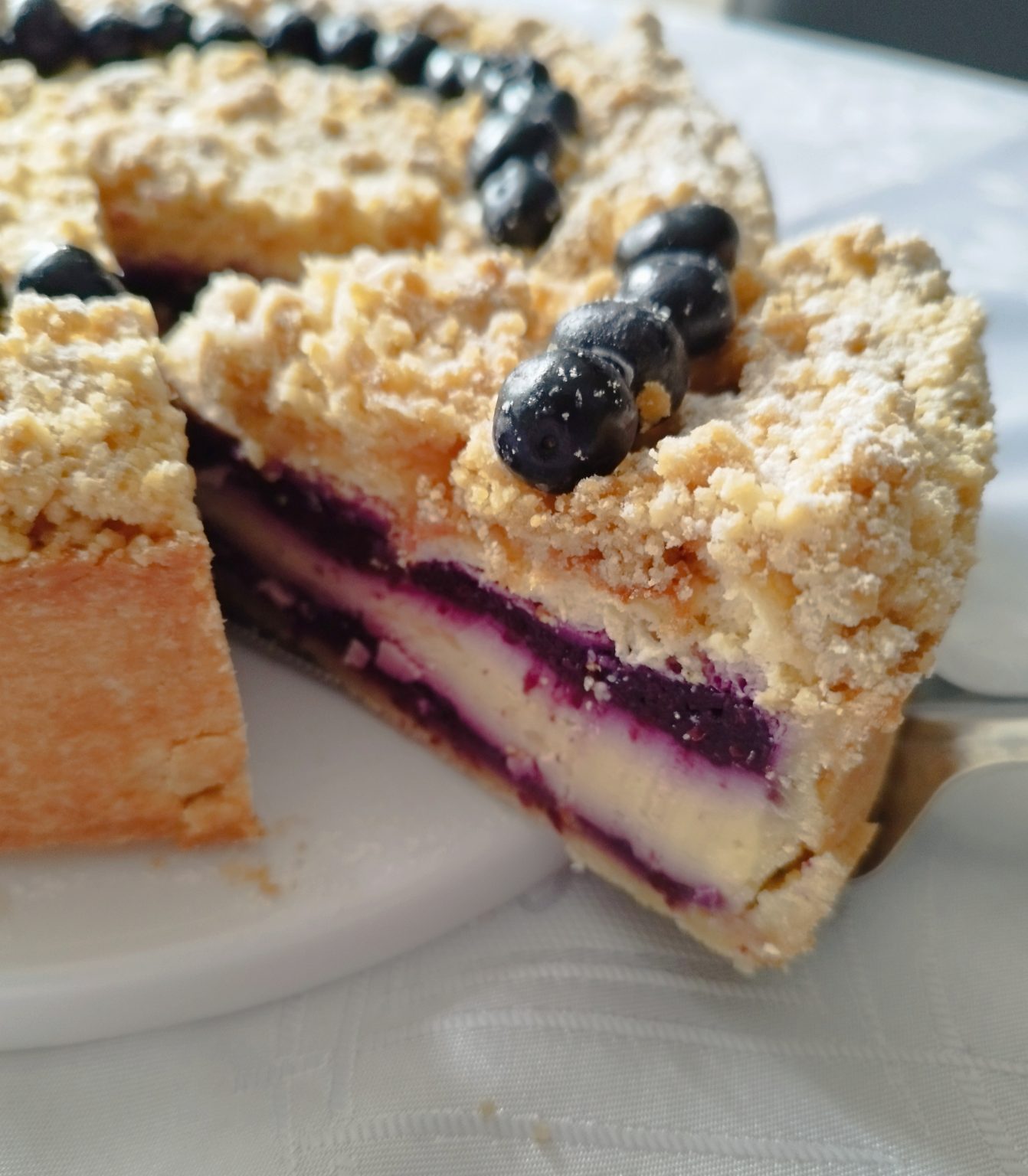 Käsekuchen mit Heidelbeeren - Simones Backideen