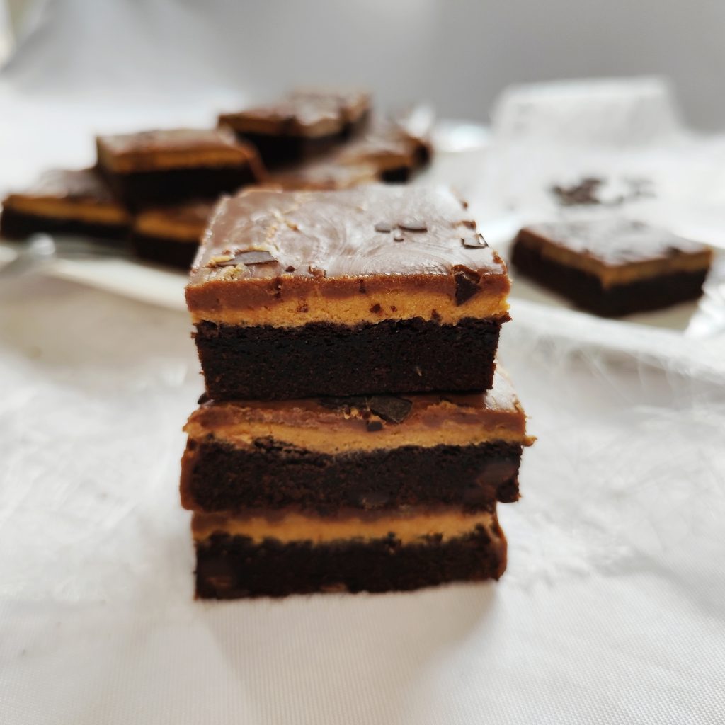 Brownies mit Kaffeegeschmack und einer Schokoladenganache