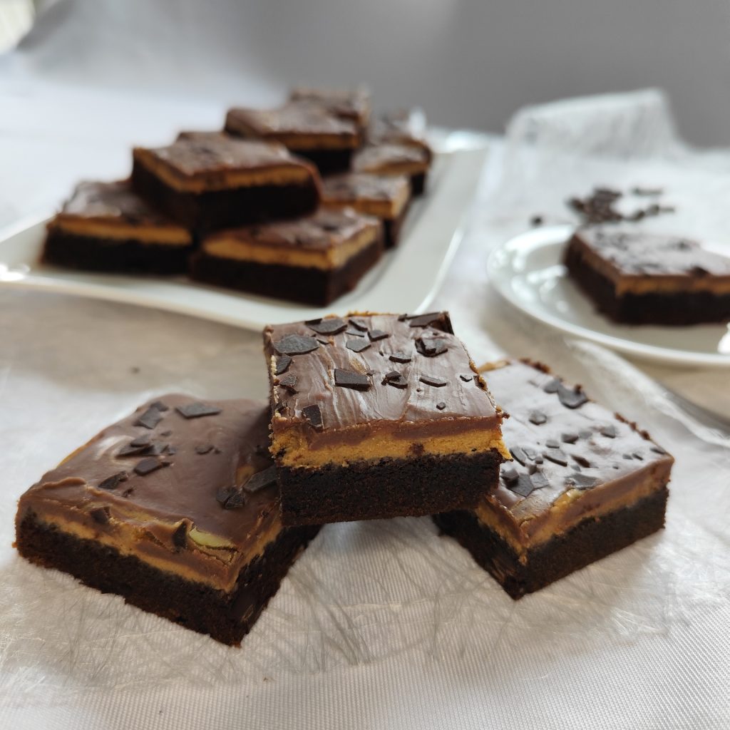 Brownies Rezept für Schokokuchen mit Kaffeegeschmack und einer Schokoladenganache